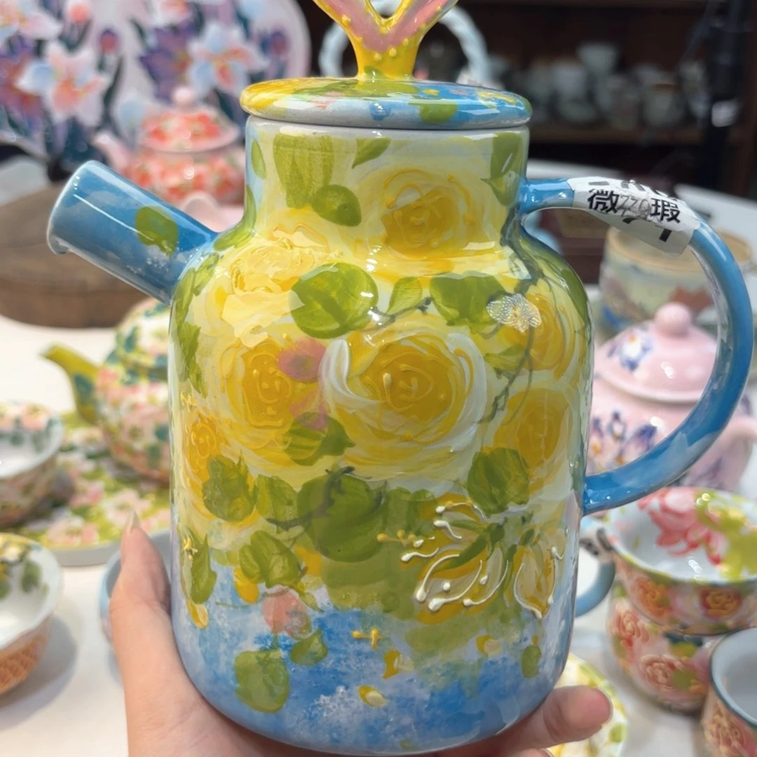 景德镇手绘高温釉下彩陶瓷茶具