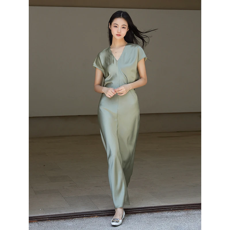 缎面醋酸面料|收腰版型|日常上班可穿的连衣裙z