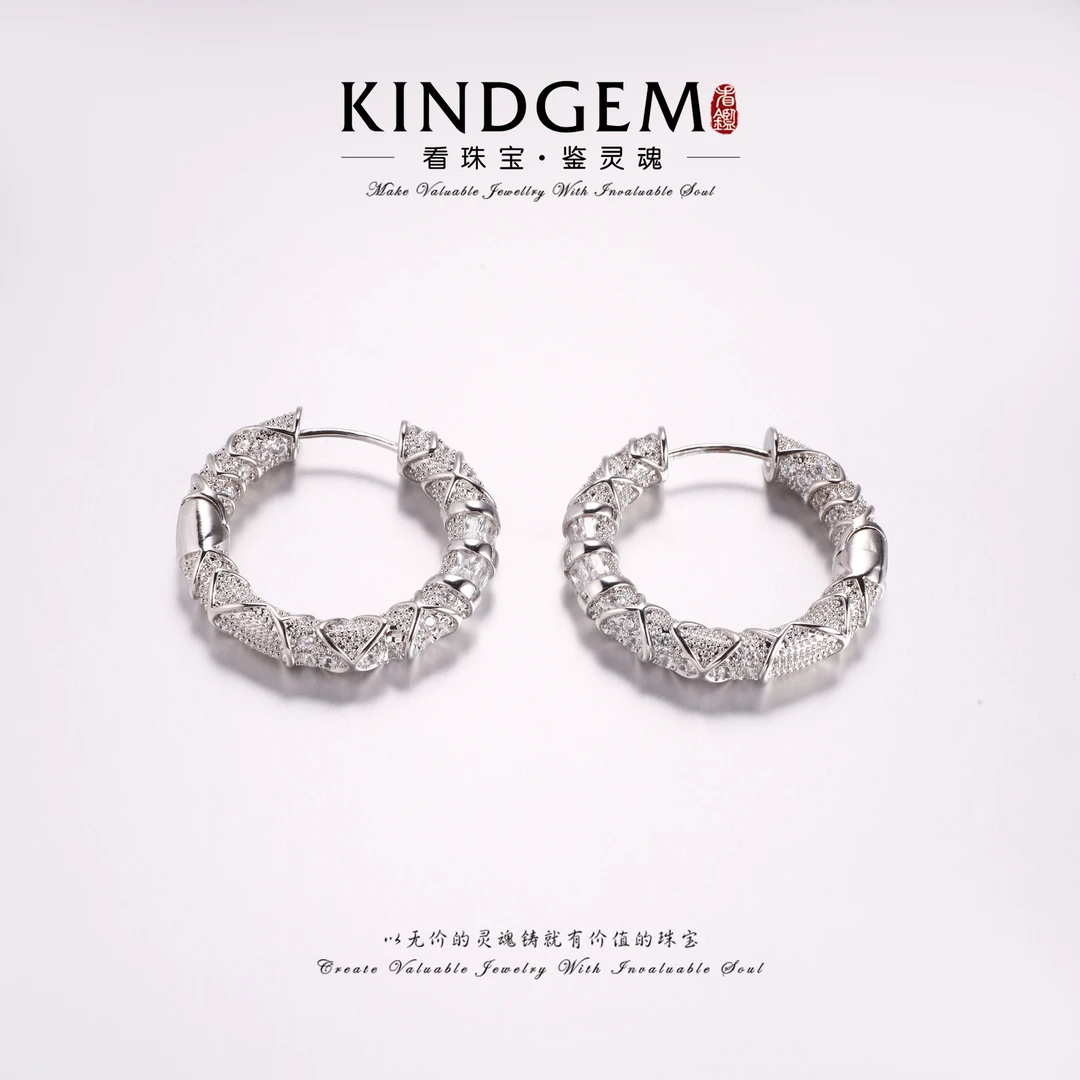 铜合金锆石耳饰 气质轻奢百搭时尚耳环C-33079