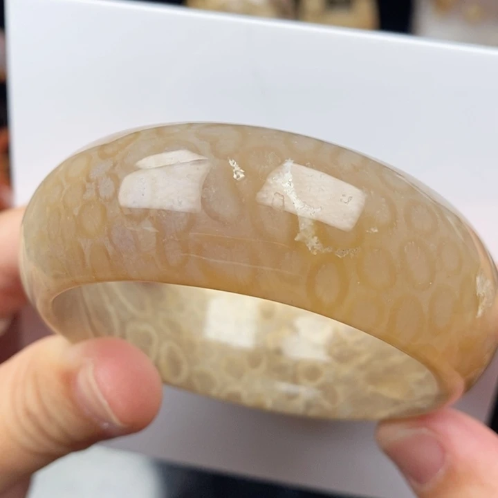 未镶嵌手镯硅化玉55.5