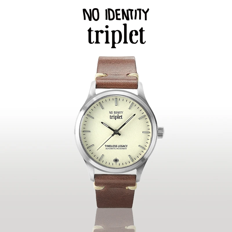 【联名款背透】Triplet X Nodientity米白 经典款 潮流复古腕表