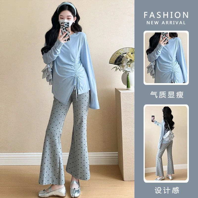 孕妇洋气减龄显瘦体恤微喇裤套装295/295