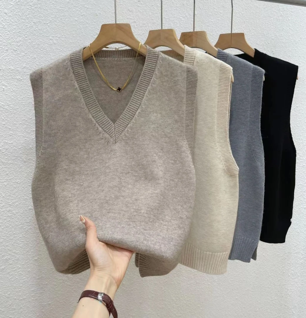 女毛秋季复古马甲时尚v领秋冬秋季