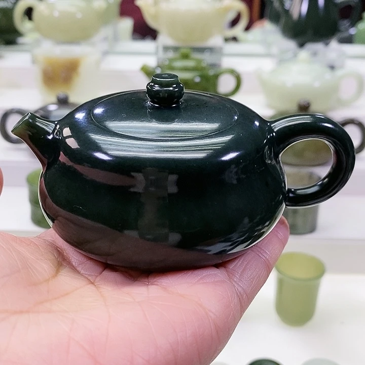 未镶嵌和田玉挂件茶壶150ml（微瑕）