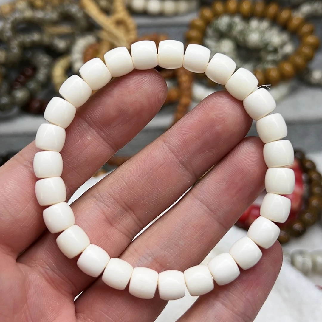 驼骨手串/手链97白驼骨单圈8×7直切有粽裂