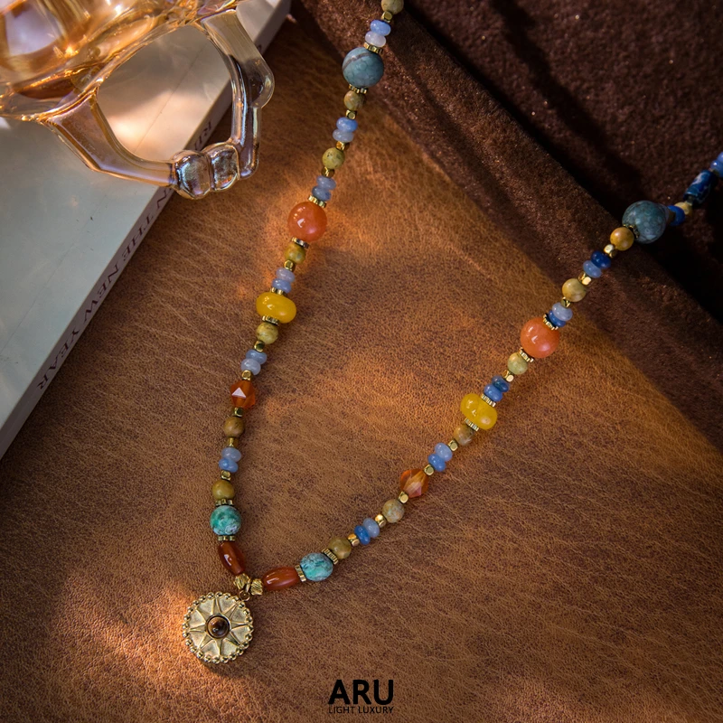 钛钢项链 【彩霞】原创设计时尚百搭项链彩色手工复古民族风锁骨链