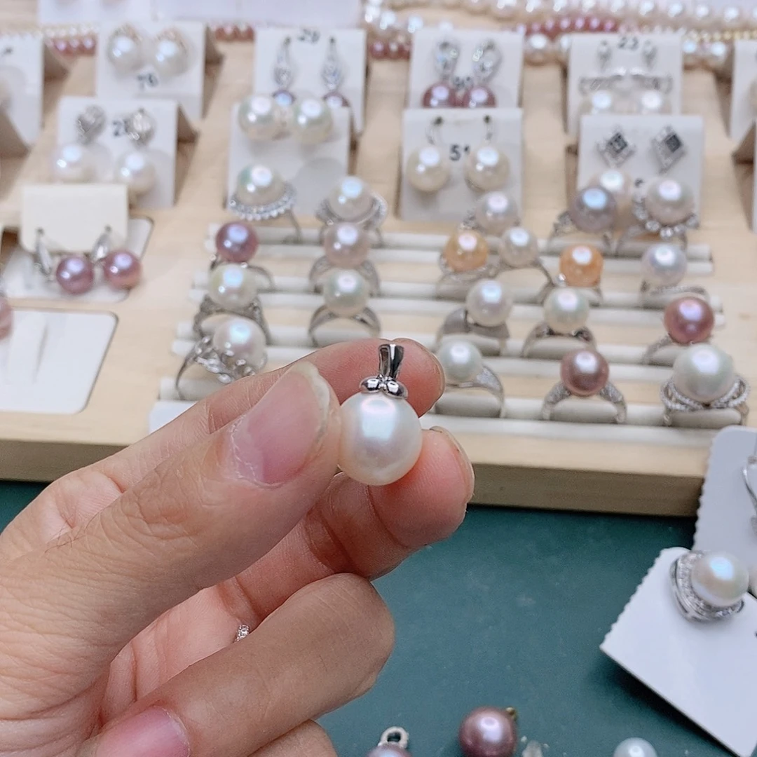 银S925镶嵌吊坠淡水珍珠