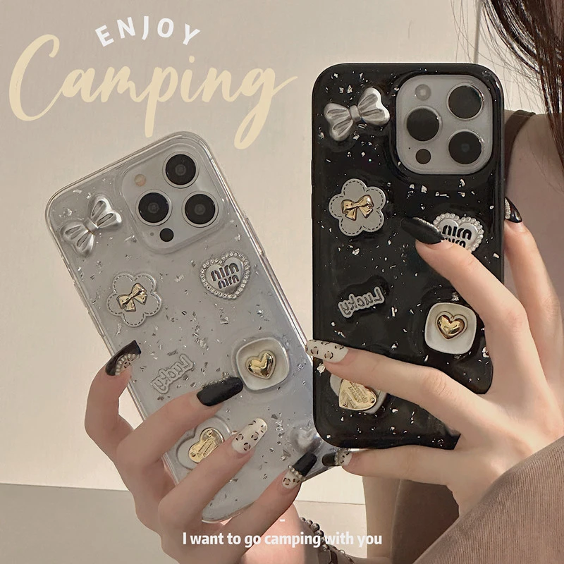 银泊少女爱心蝴蝶结苹果16手机壳华为荣耀 oppo vivo软壳小米红米
