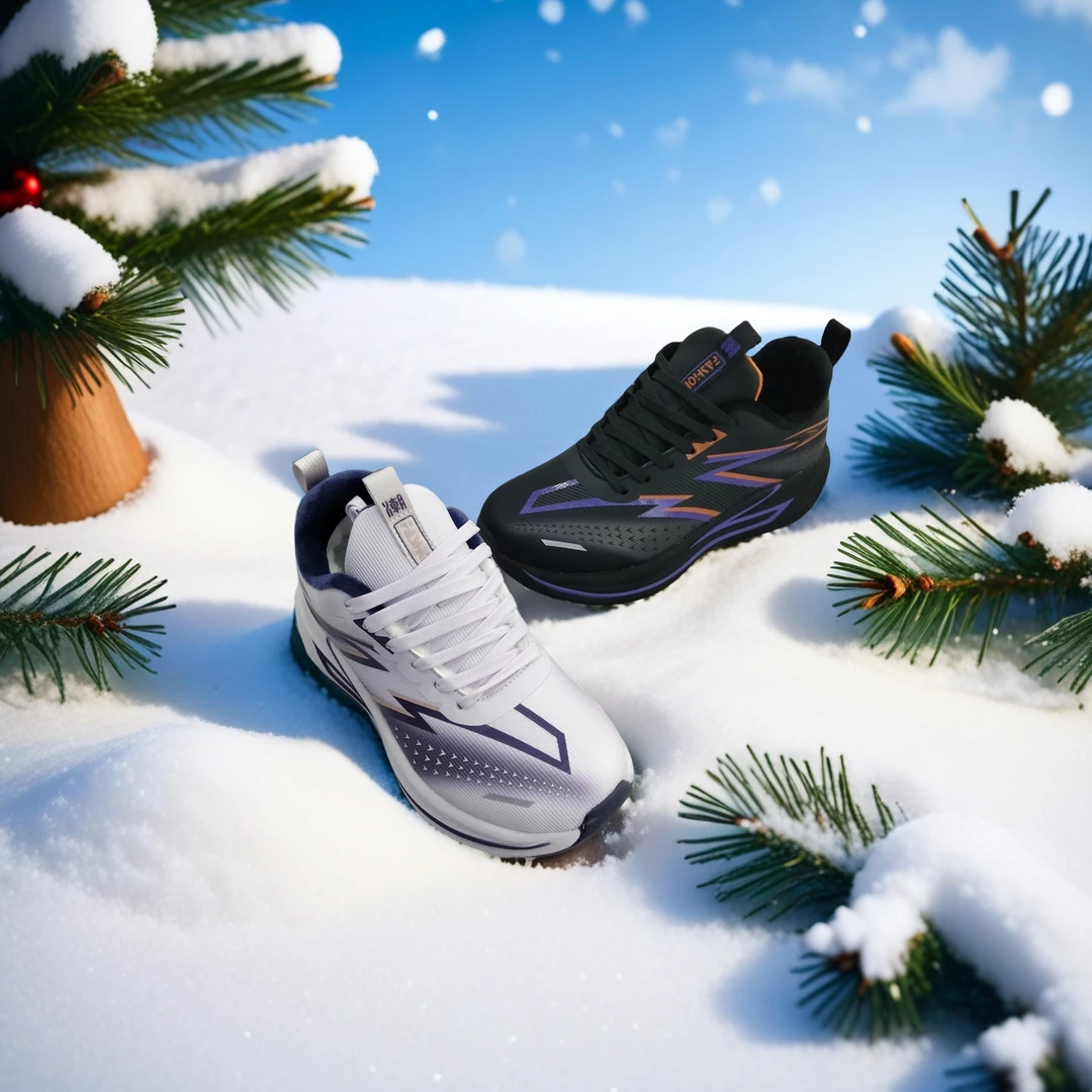 燃动轻跑防滑贴片加绒女款超纤皮面跑步鞋专业体测减震保暖学生鞋