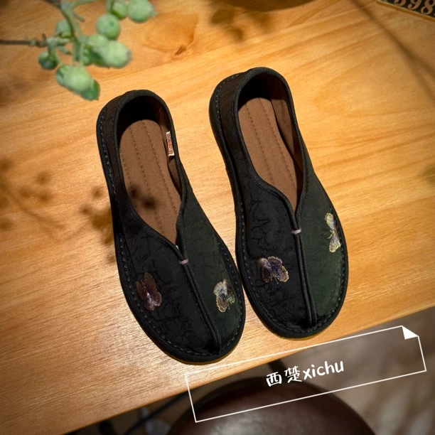 【蝶绣】2025秋上新刺绣系列两片款新中式布鞋