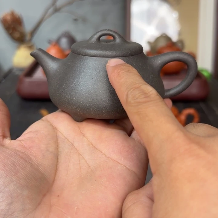 彩***六茶壶紫砂石瓢120毫升天青