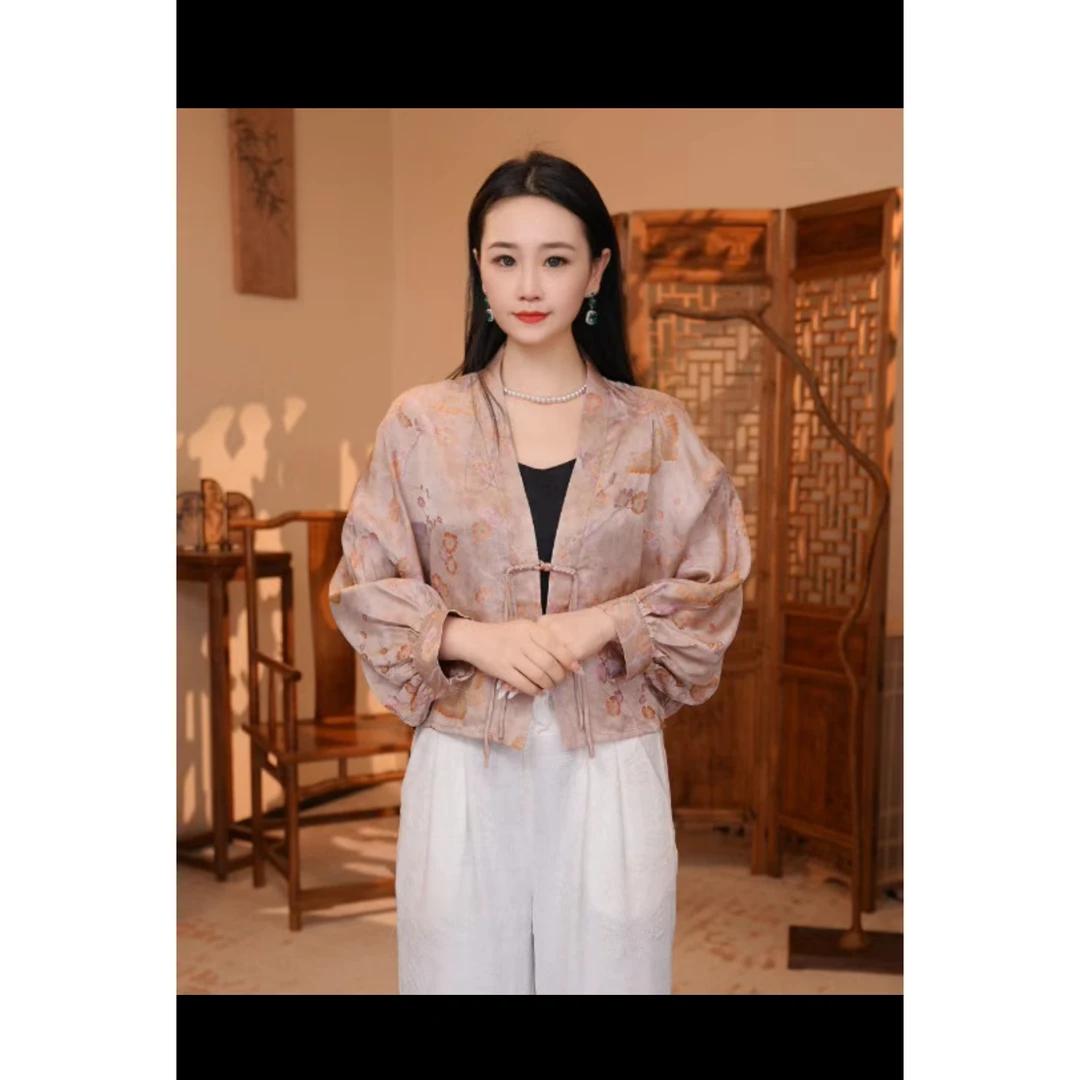 8903新款蝙蝠开衫双面穿女装国风外套