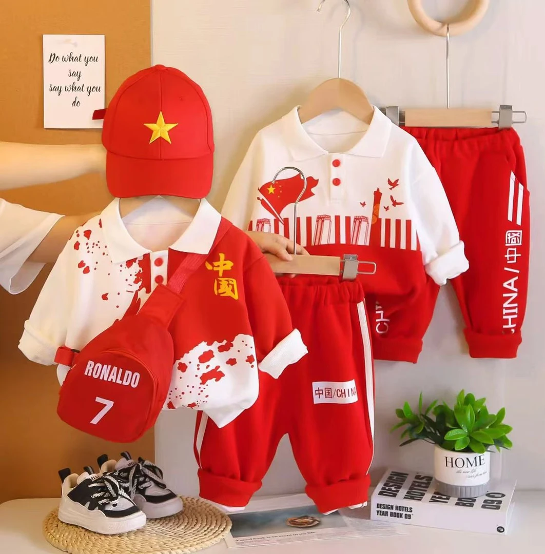 【沫沫家】宝宝春秋国潮套装新款男女童休闲拼色洋气时尚帅气套装