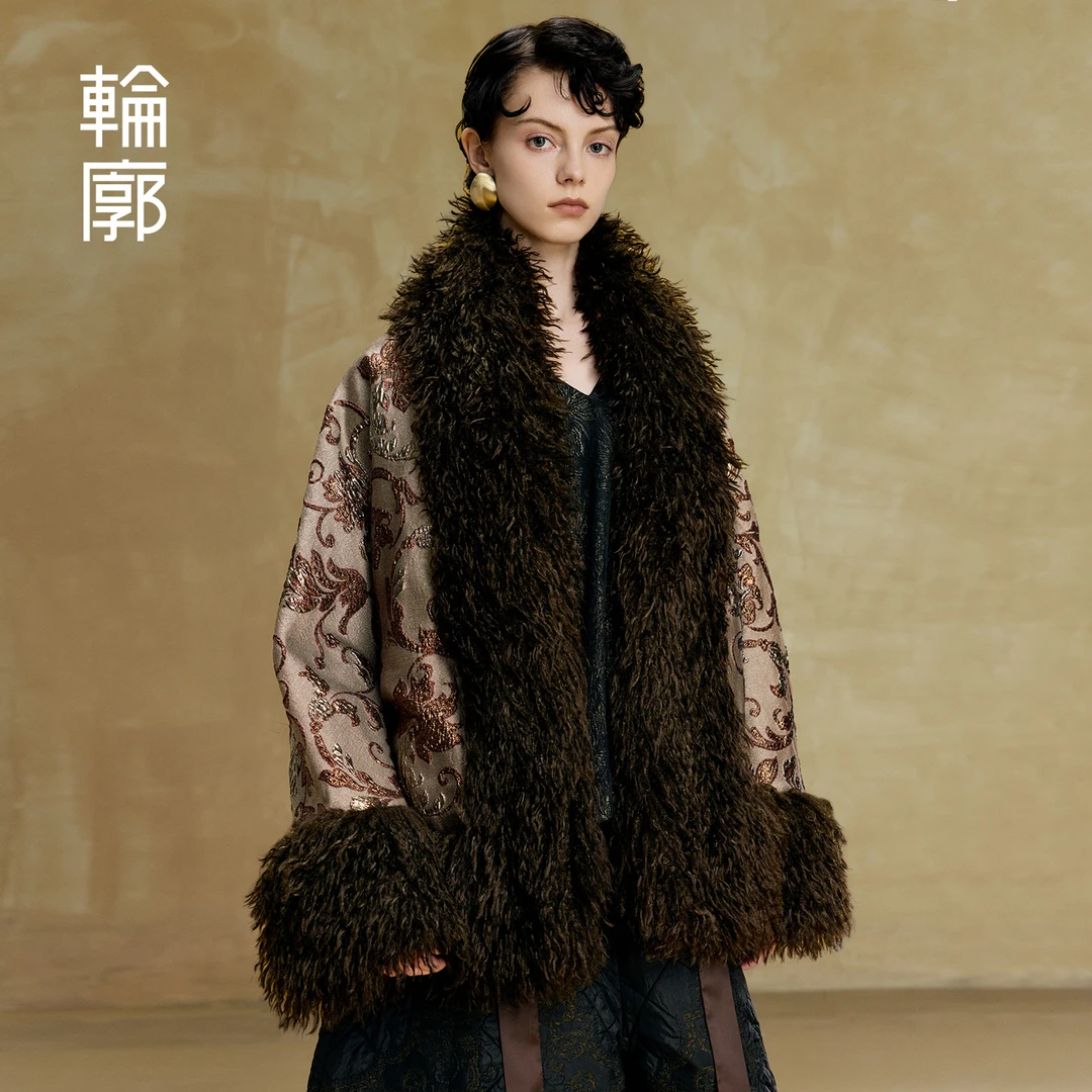 轮廓青骊外套厚款中式国风复古休闲女冬季宽松棉服通勤L254Y021