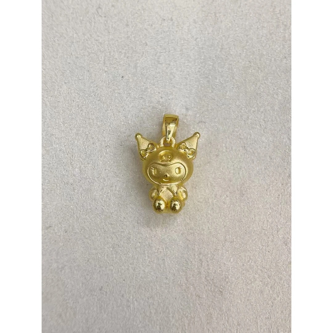 水贝黄金足金999素金瓜子扣库洛米吊坠DP1988