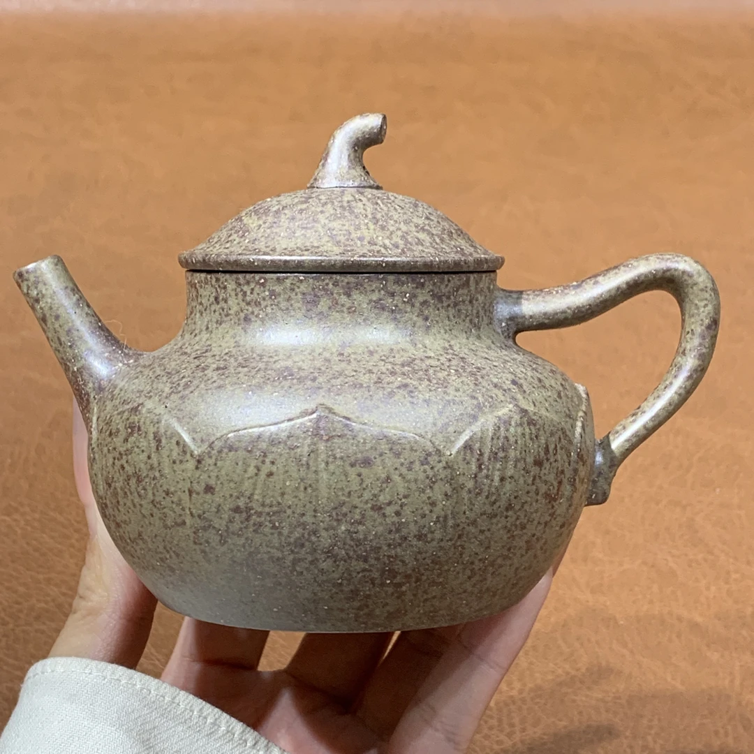 原矿蟹壳青段泥高温柴烧宝瓶壶半手工190毫升宜兴茶具紫砂壶