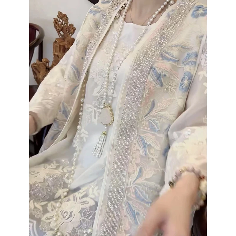 DMY新中式国风钉珠刺绣高级感气质时尚马甲洋气