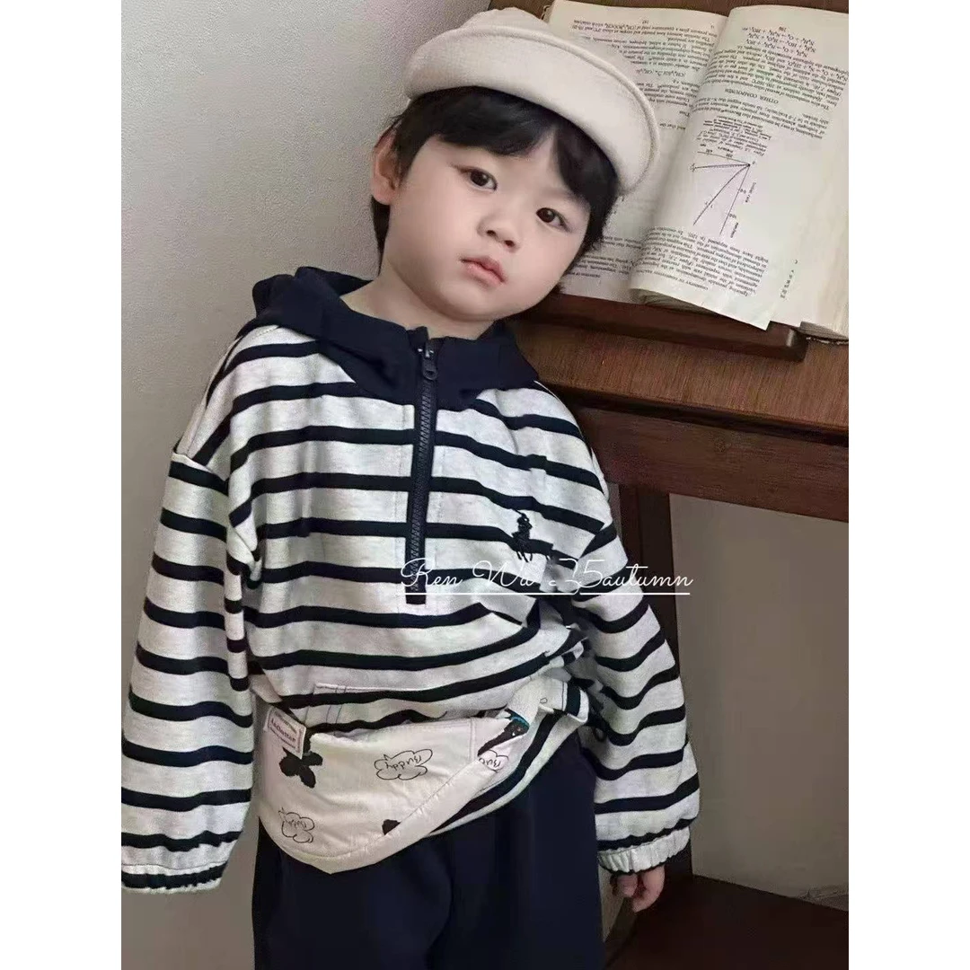 2025春秋季新款儿童连帽洋气时尚爆款休闲宽松卫衣套装