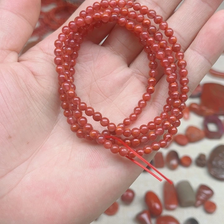 未镶嵌多圈南红玛瑙