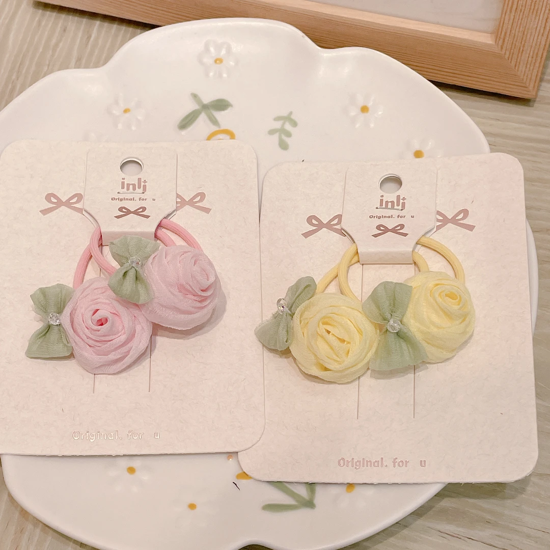 JL-4255【满9.9飞】多层小花发圈一对装