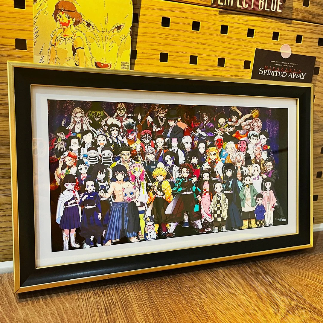 生日礼物送鬼灭之刃全家福纸艺3D立体画动漫客厅卧室装饰画挂壁画