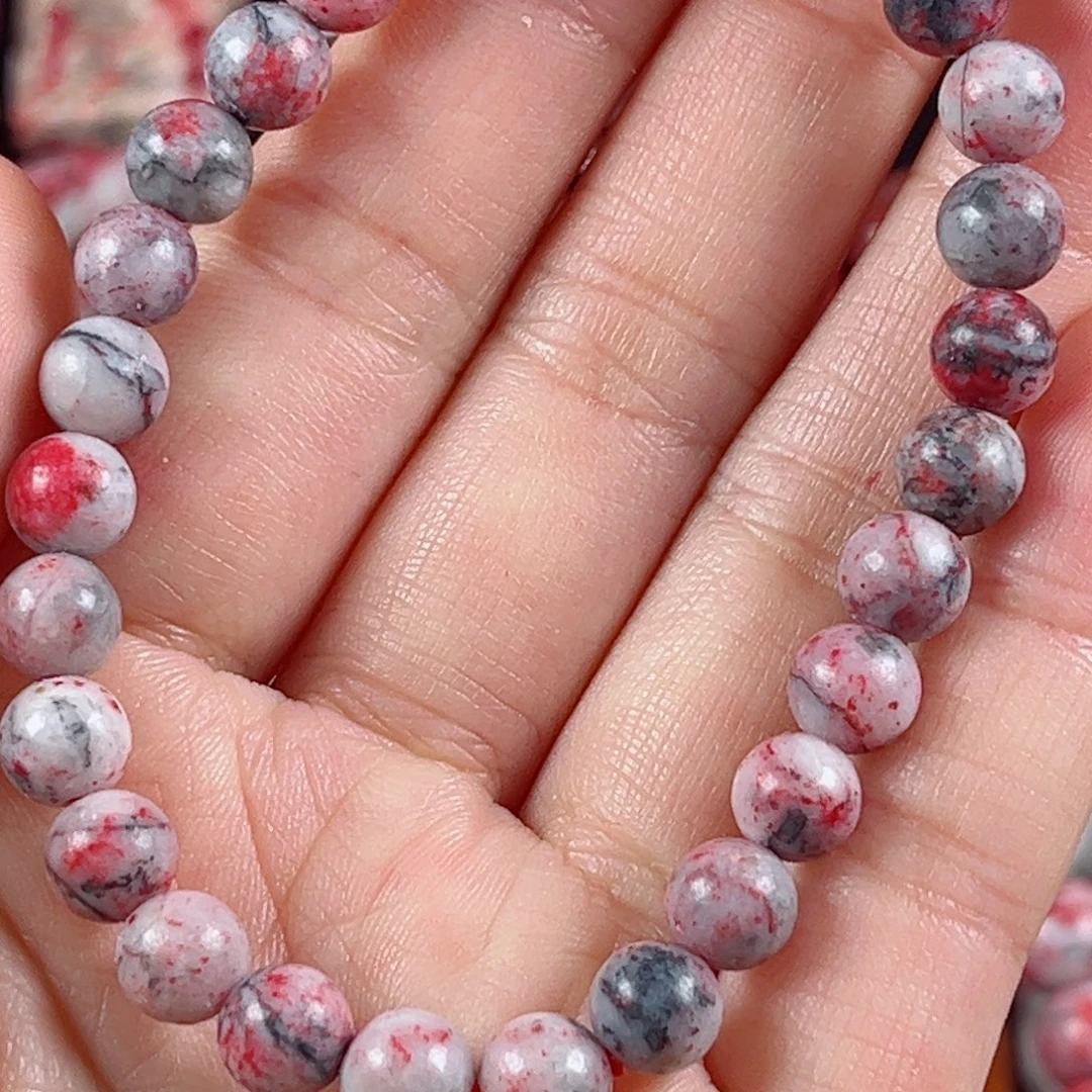 天然辰砂原石手串