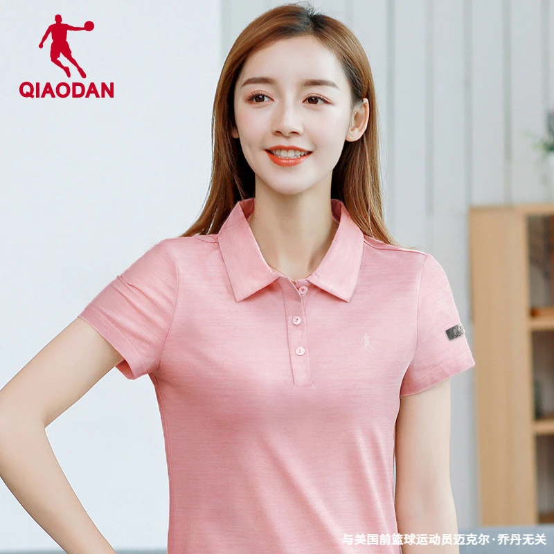 乔丹短袖t恤女士2025夏季正品大码翻领运动polo衫休闲时尚上衣女