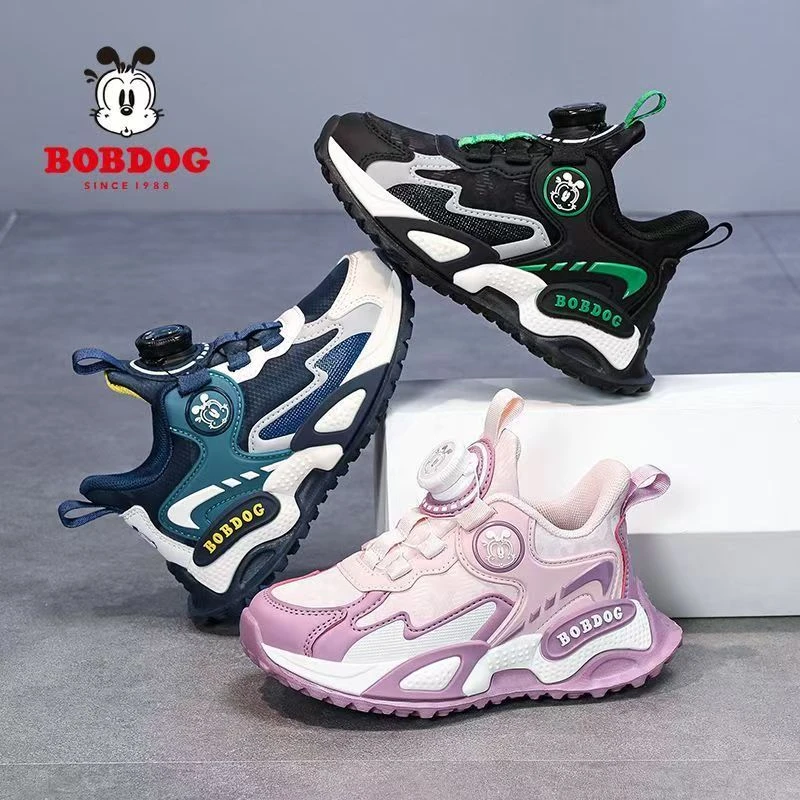 Bobdog/巴布豆2025新款28-39皮面防水轻盈耐磨休闲纽扣篮球鞋846
