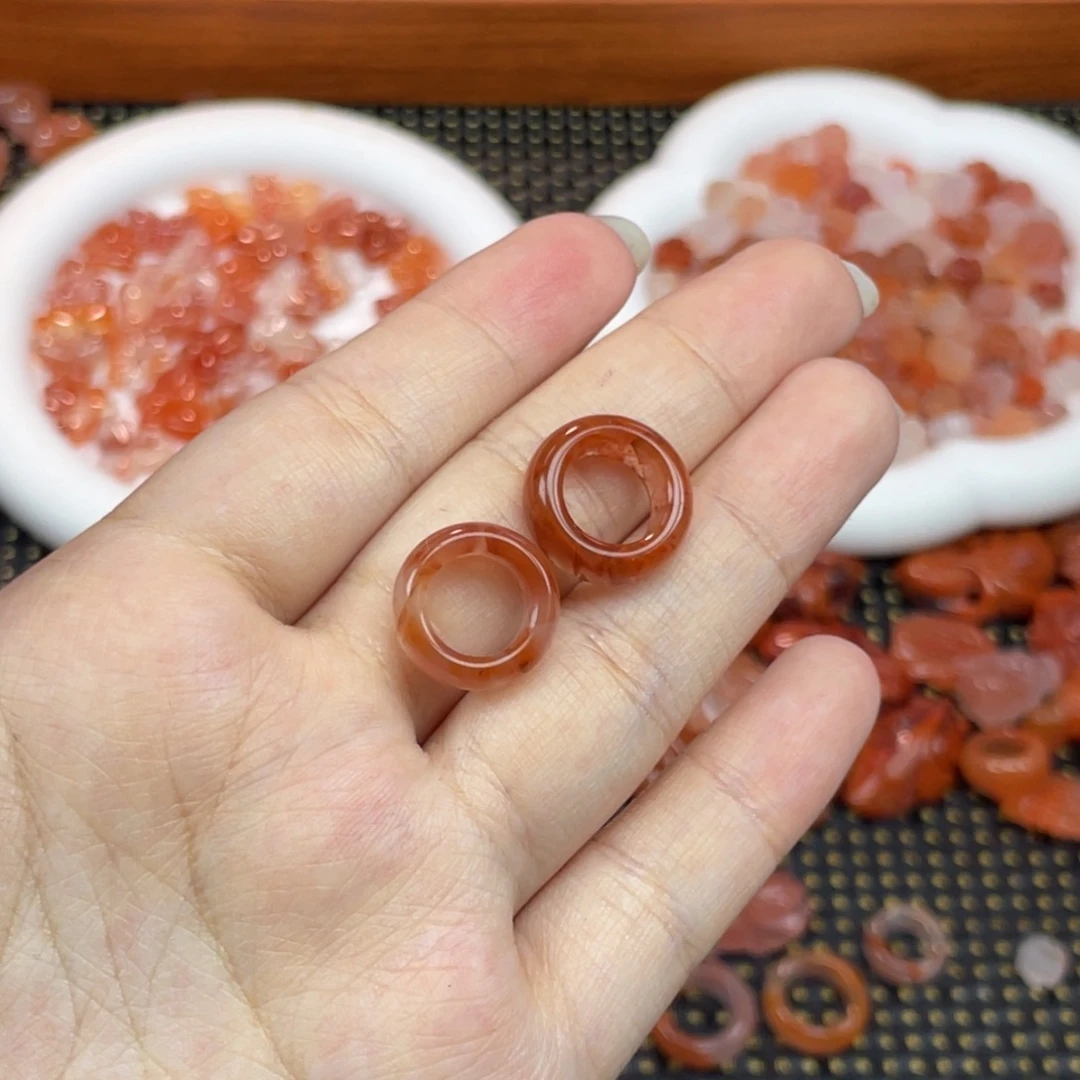 南红玛瑙未镶嵌配饰冰飘跑环组合