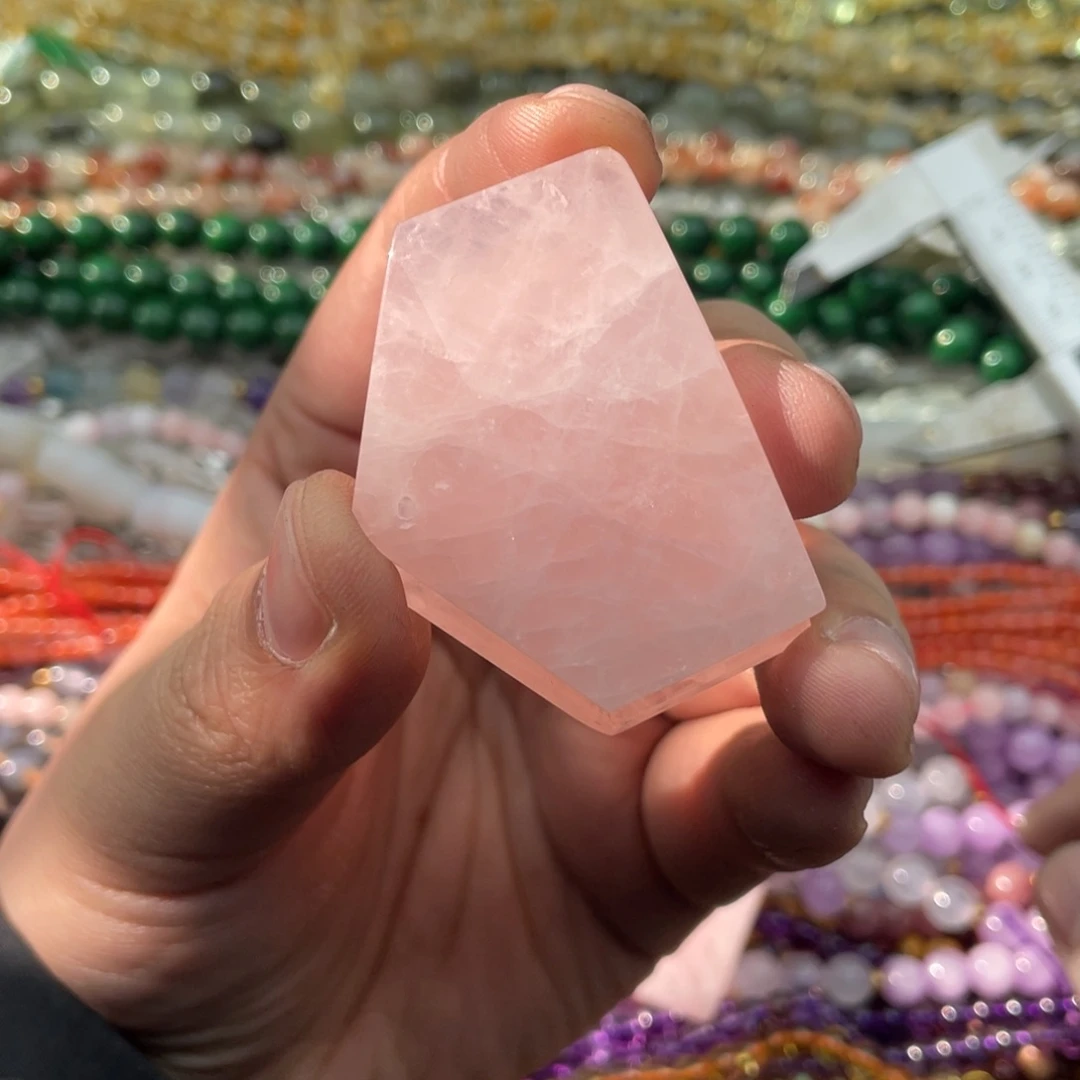 玛瑙/玉髓珠宝半成品未镶嵌一个装44*33粉晶吊坠