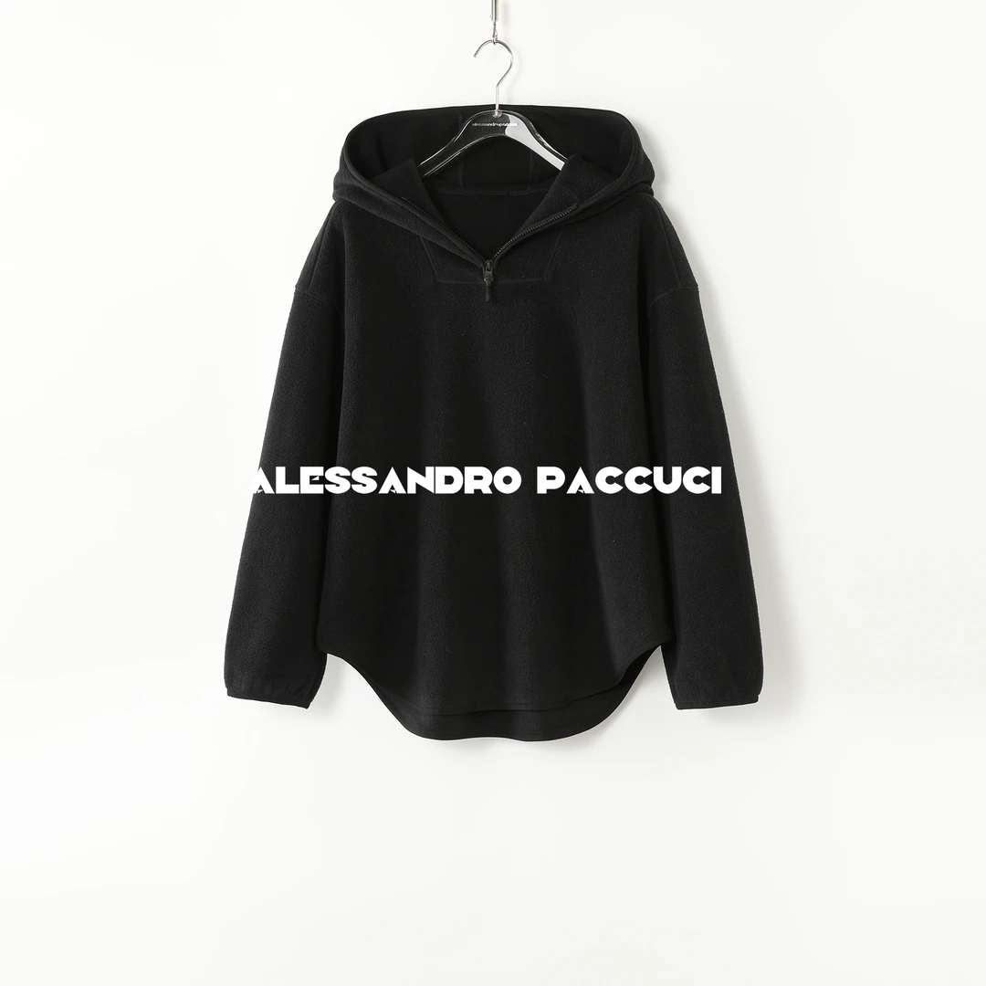 AP洛哥44169TW【弧线】拉链连帽弧形下摆多色休闲时尚百搭卫衣