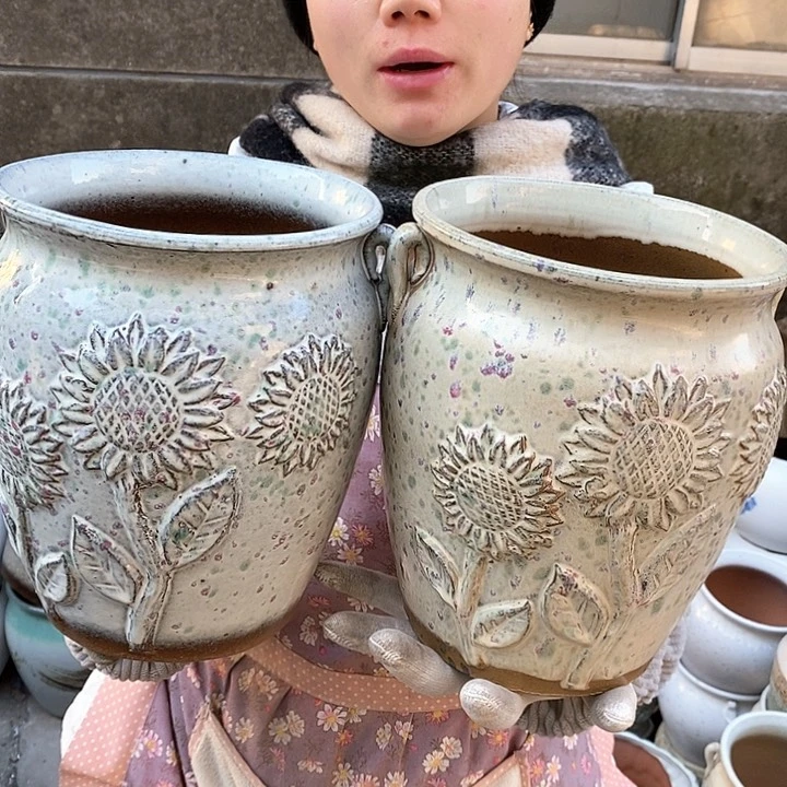 紫砂花盆正品口19高23