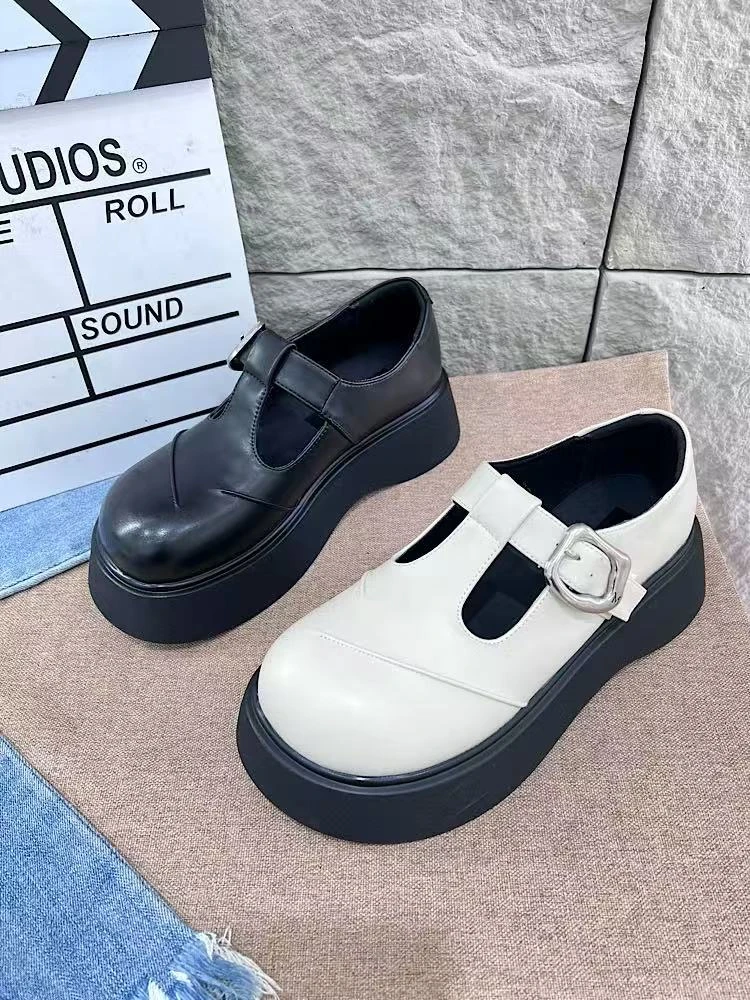 英伦风百搭厚底小皮鞋女复古玛丽珍鞋女鞋59559