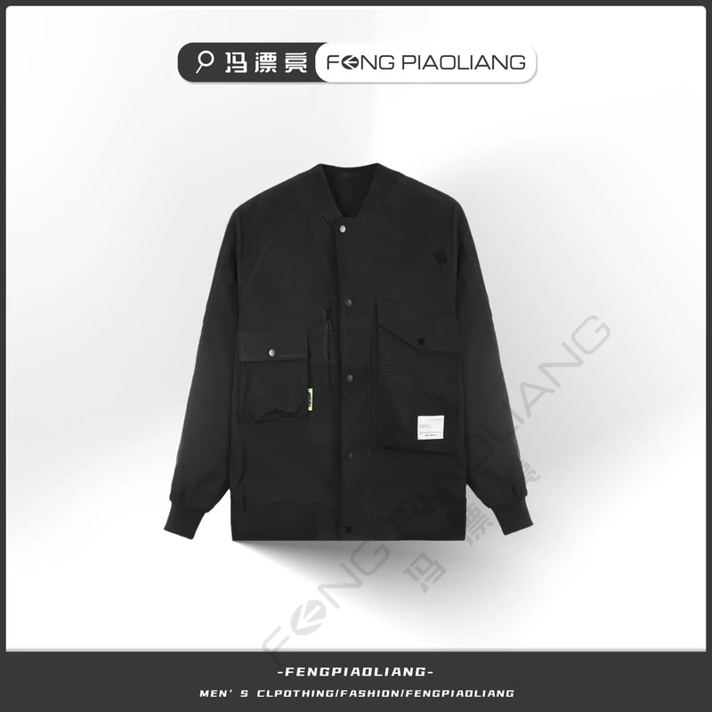 2024秋·棒球领工装户外大口袋流行时尚潮流情侣款外套876