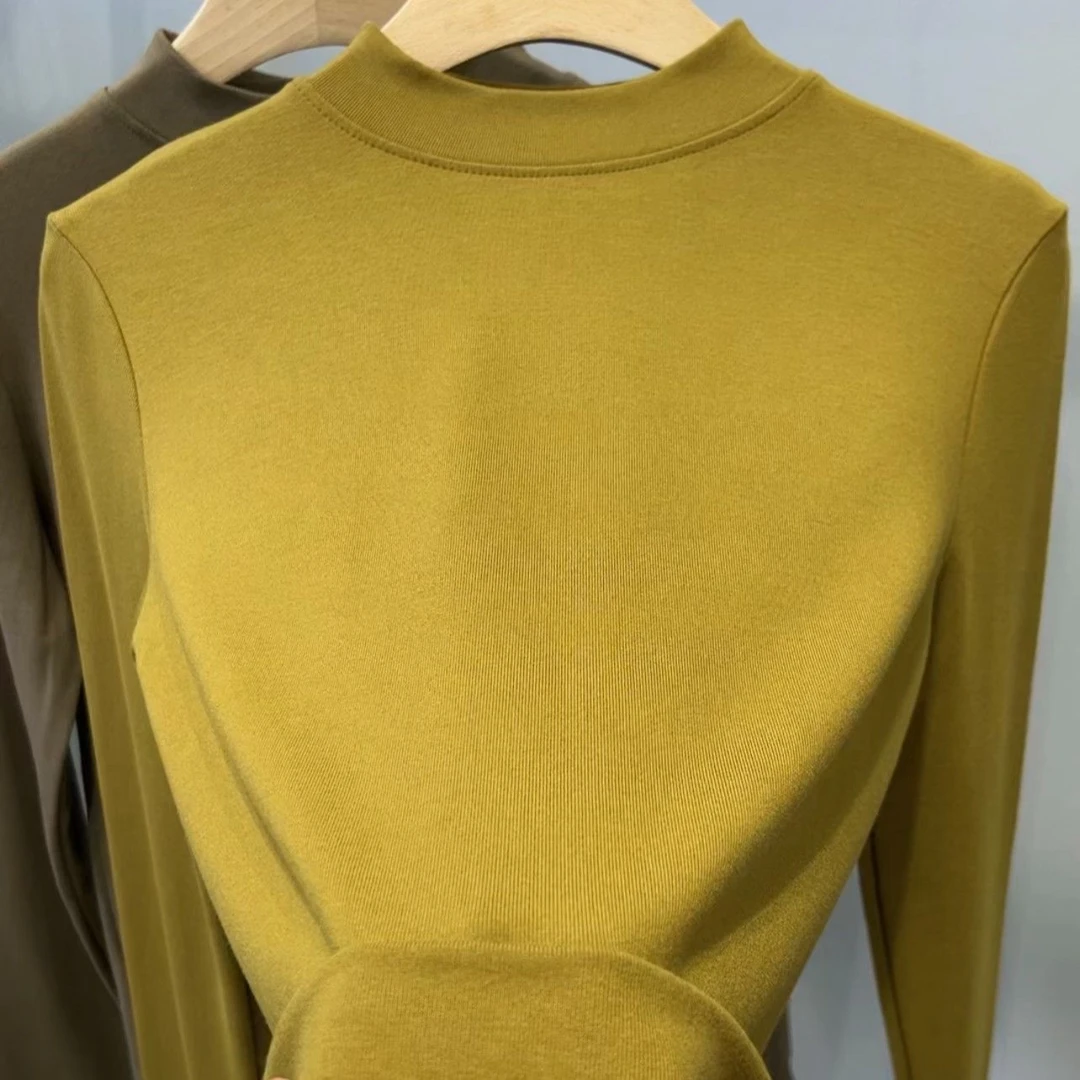 长袖t恤打底衫女小高领2023新款韩版内搭百搭外穿打底衣服