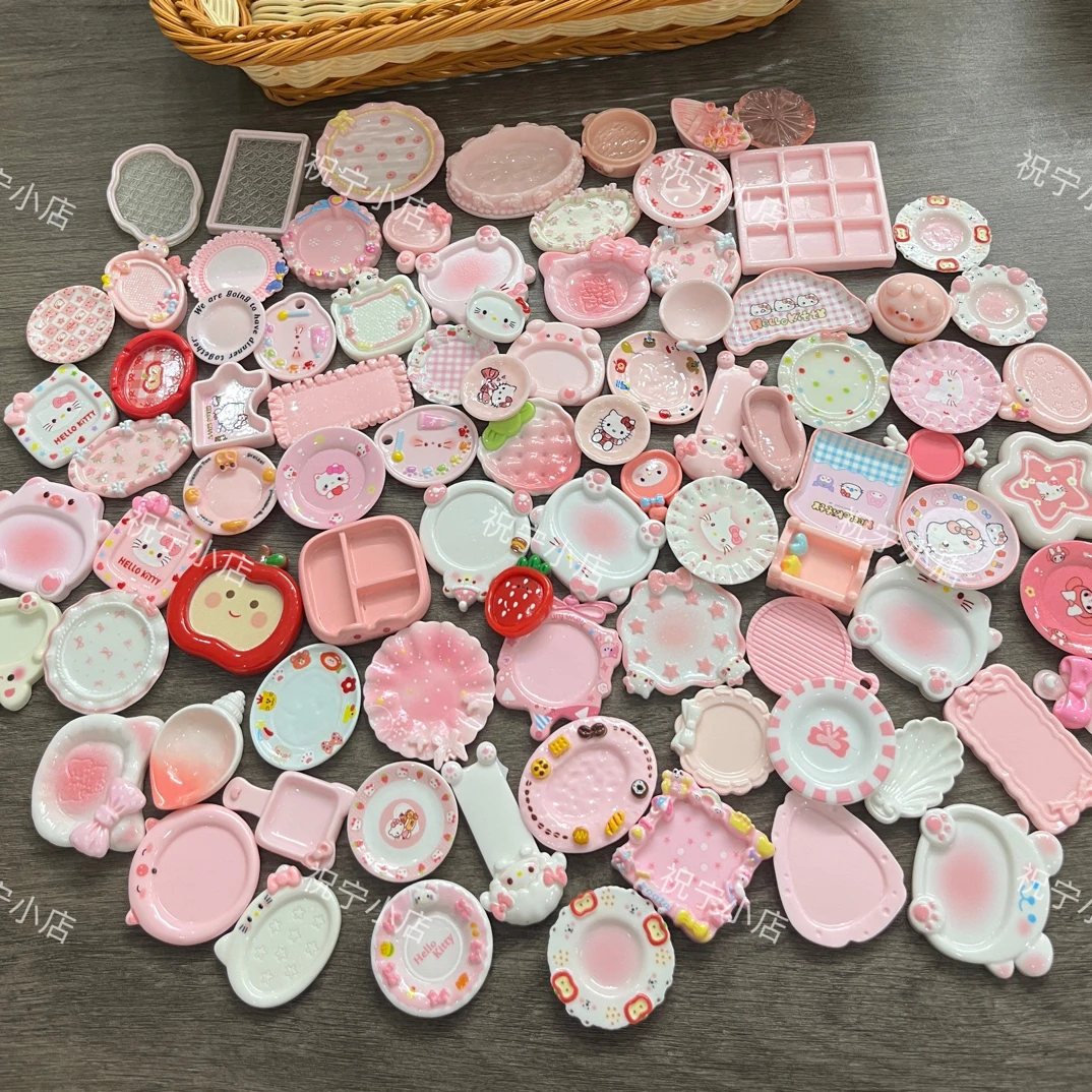 迷你微缩食玩捏捏乐盘子碟子过家家树脂配件手工DIY创意饰品配件