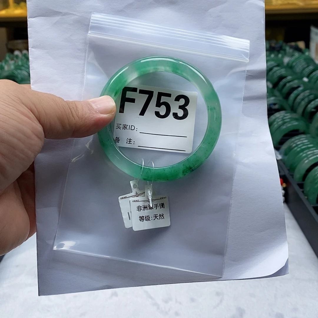 石英质玉（非洲翠）手镯未镶嵌59圈口f 753