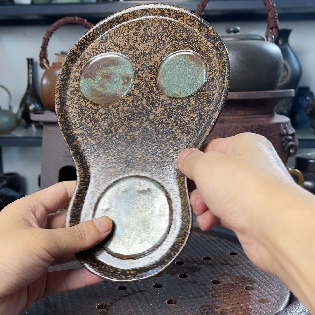 碟紫砂粗陶实用茶盘