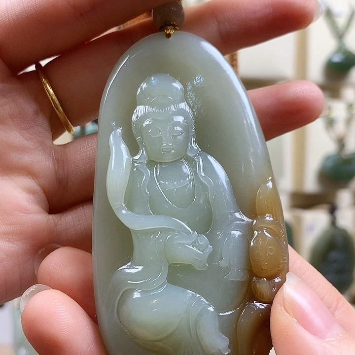 颈饰未镶嵌和田玉爱**印