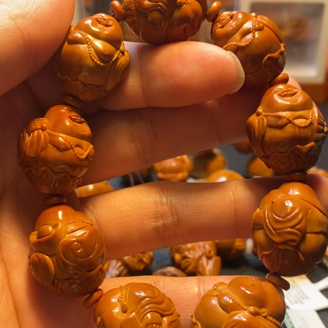 【闪购商品】橄榄核手串/手链苏工名家高精品水晶核荷叶八宝弥勒