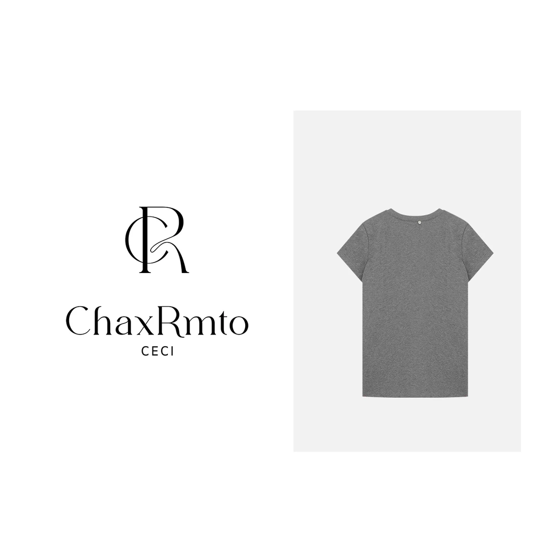 ChaxRmto 春夏款V领纯色时尚柔软舒适短袖T恤 斯斯SD1A0559