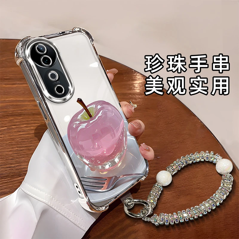 适用于【VIVO】S19时尚创意水晶苹果全包电镀四角防摔手机壳女