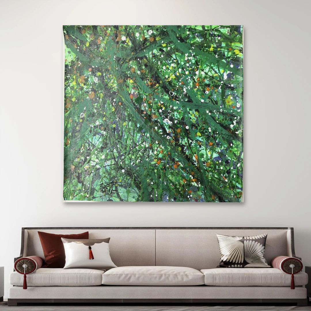 赵燮-手绘油画-方藤萝-客厅办公室挂画