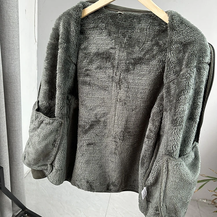 摇粒绒夹克男士青年秋冬季户外加绒加厚保暖上衣立领抓绒衣外套