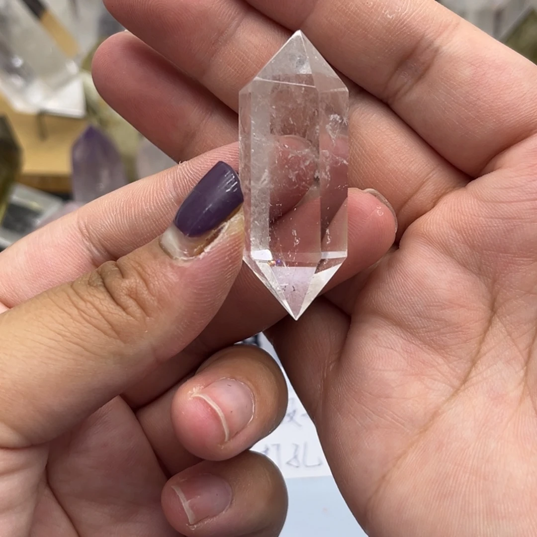 未镶嵌珠宝半成品水晶25 白水晶双尖