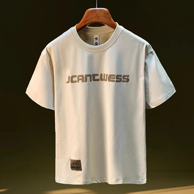 复古怀旧t恤男宽松半袖上衣夏季薄款凉感透气短袖体恤