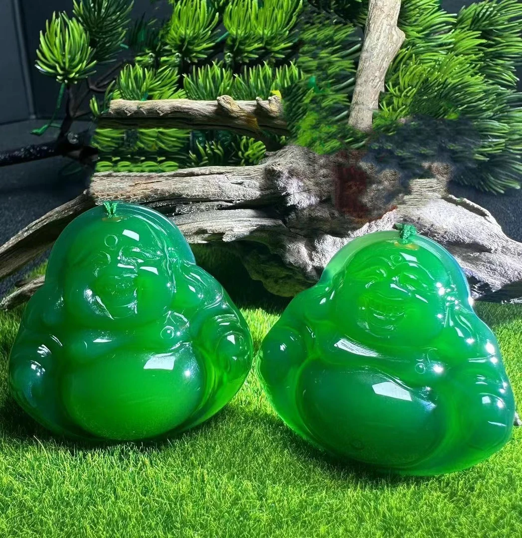 S7057【福嘟嘟珠宝】通天玉宗绿玛瑙佛公吊坠-配珠链-多样性发一件