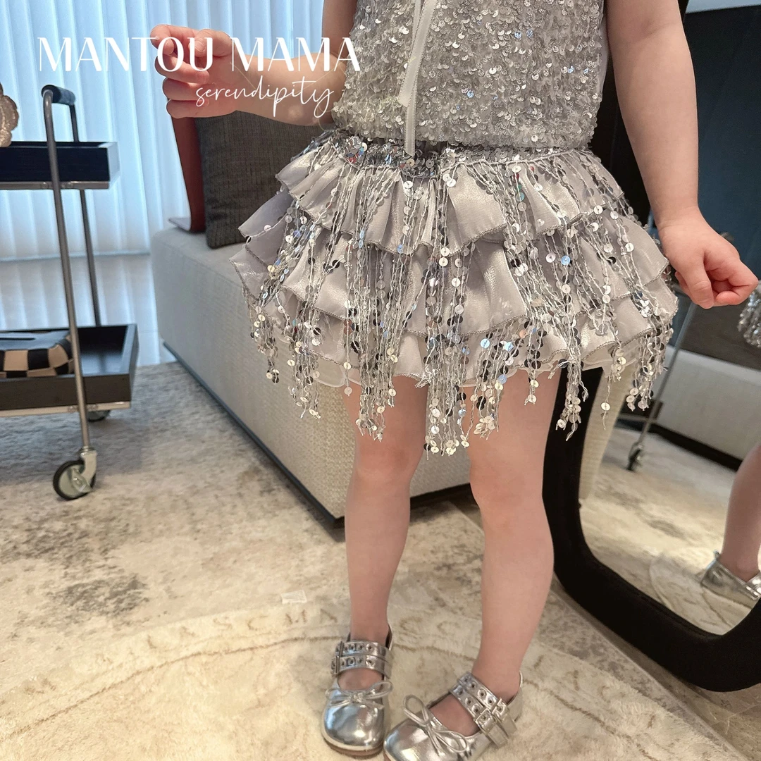【Mt studio】【现货】流苏亮片蛋糕裙夏季女童精致百搭小众半身裙