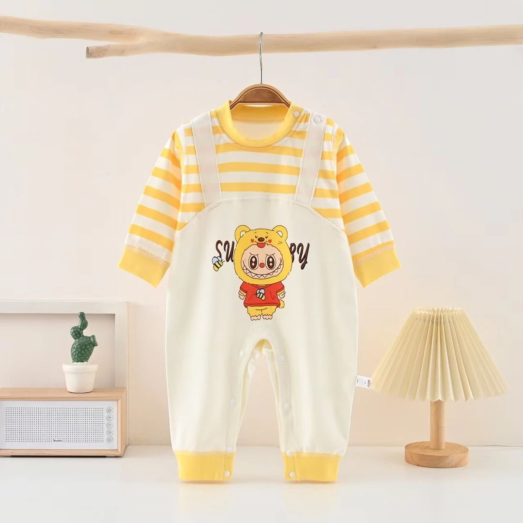 新款婴幼儿纯棉春秋外穿时尚打底衣新款长袖宝宝秋季连体衣