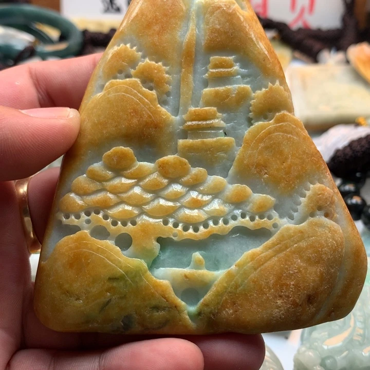 翡翠未镶嵌颈饰保真天然a货翡翠